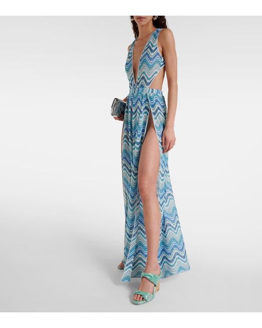 Sandalias Con Cuna Twist De Piel Metalizada Aquazzura de color Green