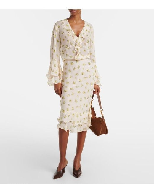 Dorothee Schumacher Natural Airy Daydream Floral Georgette Blouse