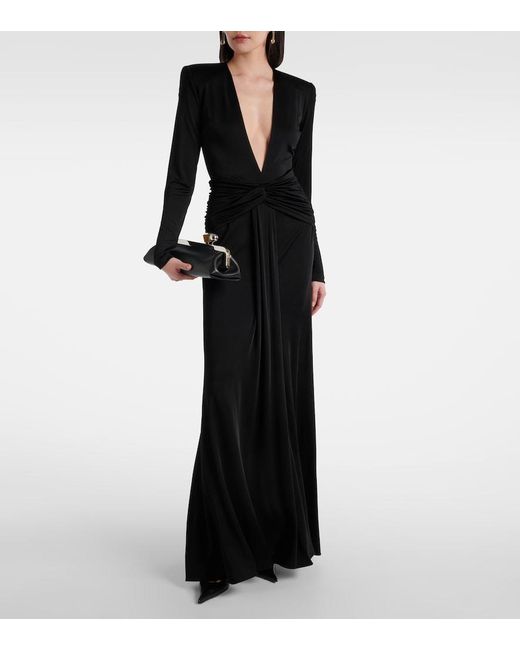 The New Arrivals Ilkyaz Ozel Black Jersey Gown