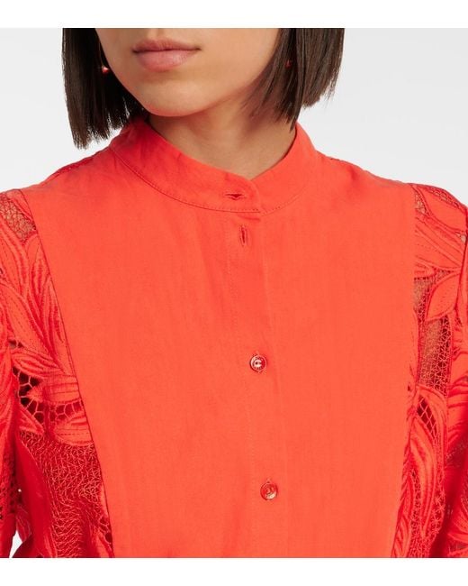 Erdem Embroidered Mesh Midi Dress
