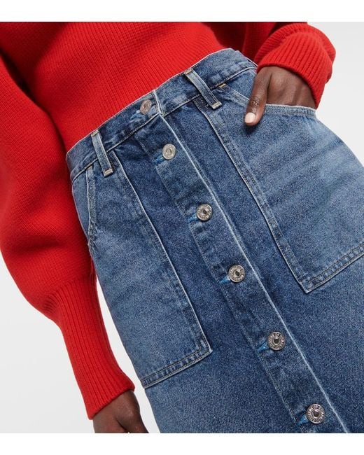 Citizens of Humanity Blue Anouk Denim Midi Skirt