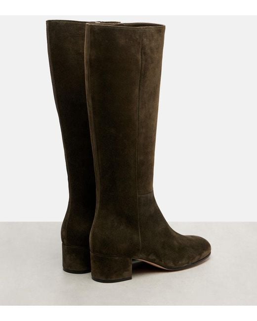 Gianvito Rossi Black Joelle 45 Suede Knee-High Boots