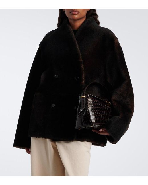 Loulou de Saison Black Catherine Reversible Shearling Jacket