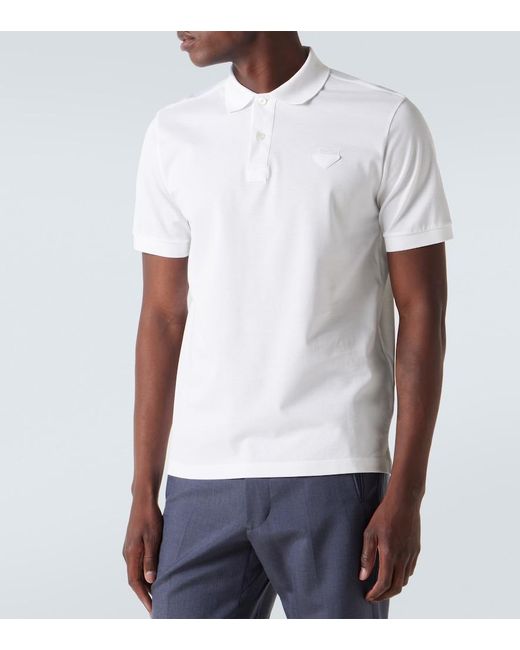 Prada White Logo Polo Shirt for men