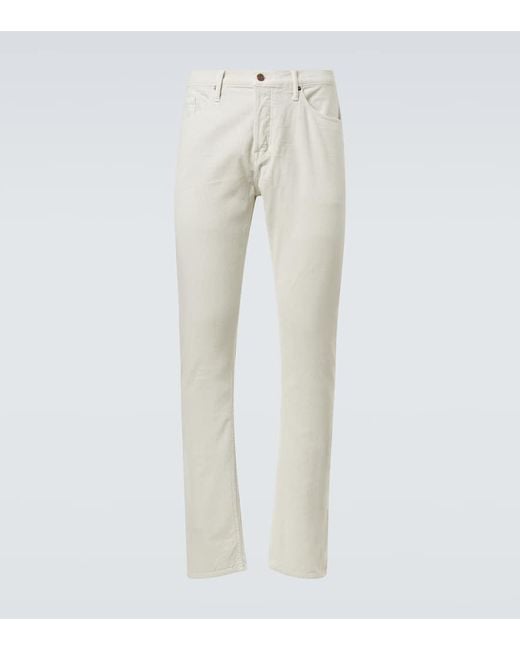 Tom Ford Natural Cotton Corduroy Slim Pants for men