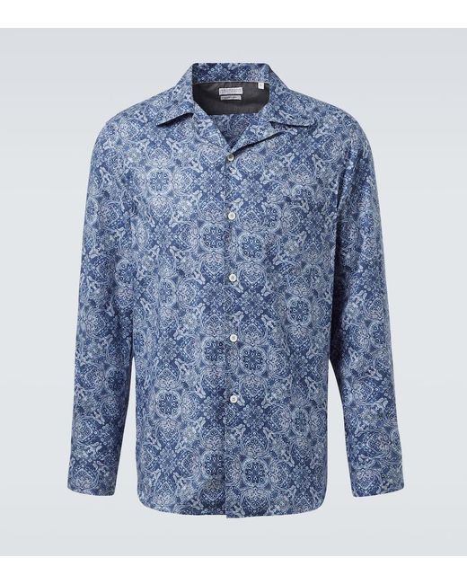 Chemise En Coton A Motif Cachemire Brunello Cucinelli pour homme en coloris Blue