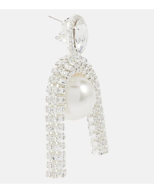 Orecchini con perla e cristalli di Magda Butrym in White
