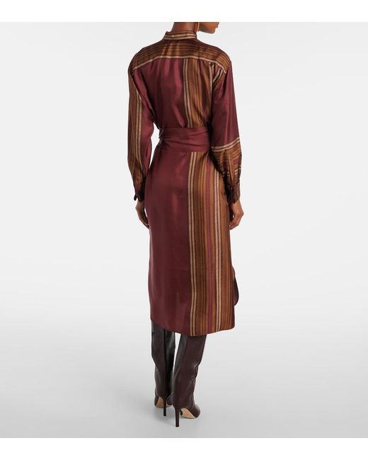 Max Mara Red Pietre Printed Silk Wrap Dress