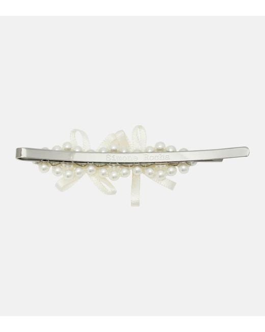 Fermacapelli Con Perle Bijoux di Simone Rocha in Natural
