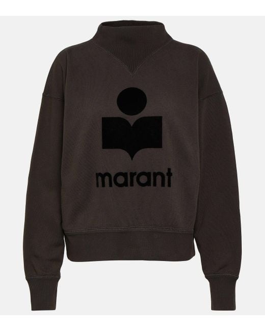 Isabel Marant Black Moby Logo Cotton-blend Sweatshirt