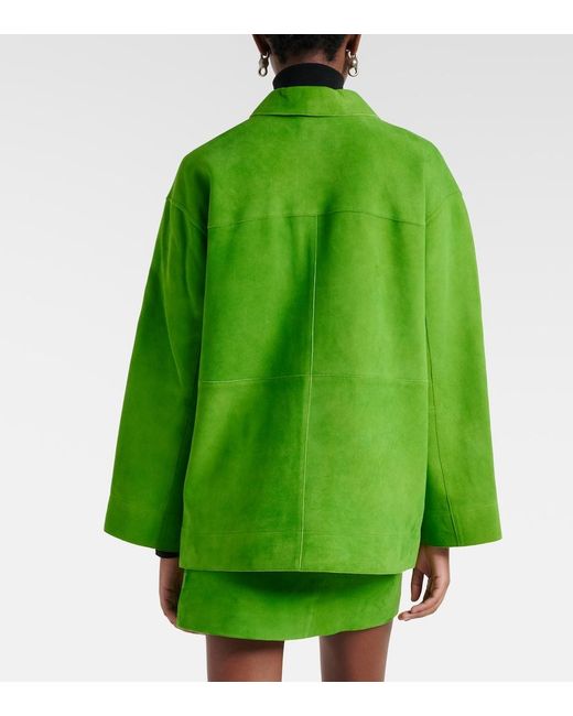 Staud Green Roxanne Suede Jacket