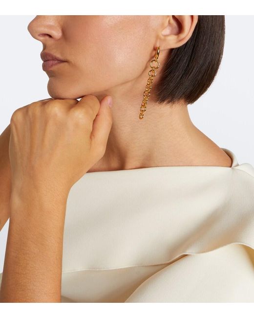 DEHANCHE White Revenge Asymmetric Chain Drop Earrings