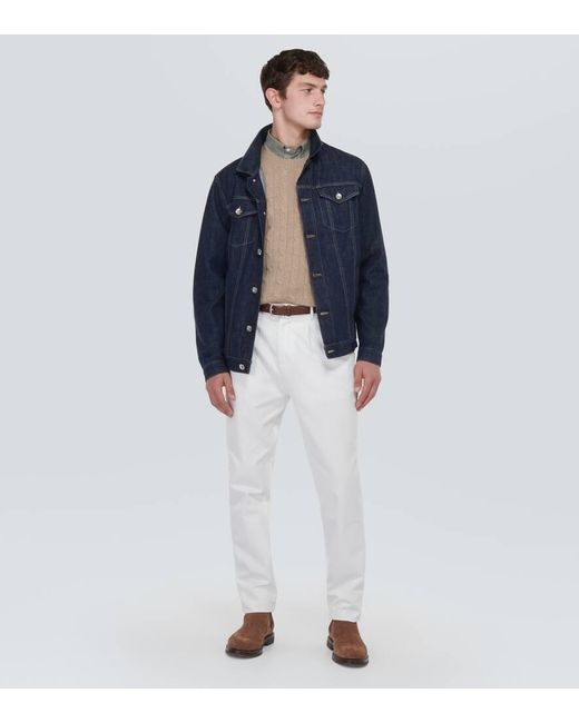 Brunello Cucinelli Natural Cable-Knit Cashmere Sweater for men