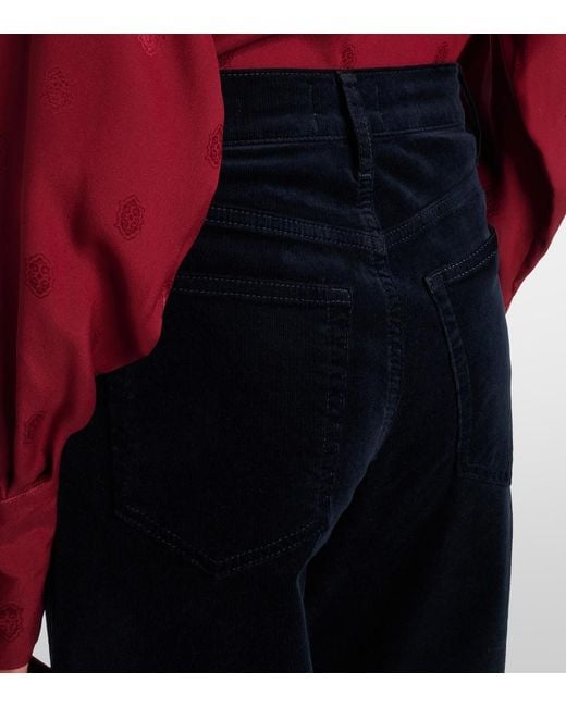 FRAME Blue Le Slim Palazzo High-Rise Wide-Leg Jeans