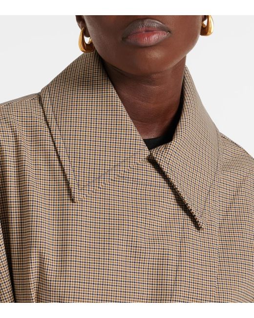 Co. Natural Checked Wool-Blend Trench At