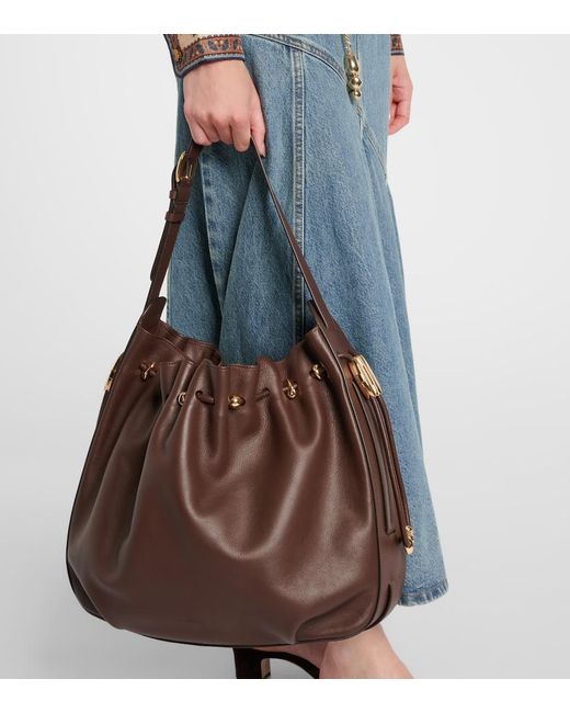 Zimmermann Brown Halcyon Large Leather Bucket Bag