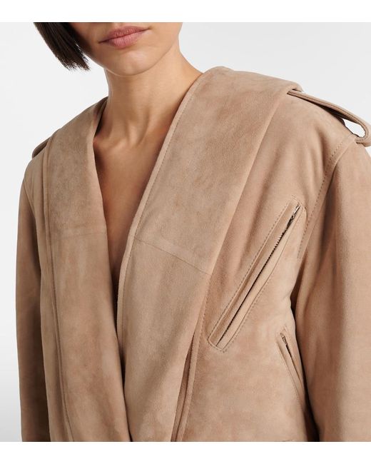 Alaïa Natural Suede Biker Jacket