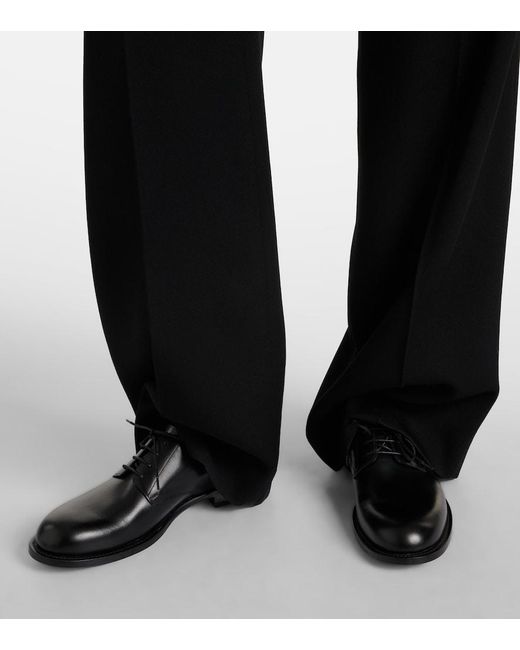 The Row Black Novus Leather Derby Shoes