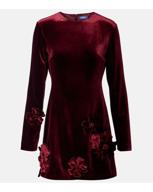 LEO LIN Red Minikleid Aliza Aus Samt