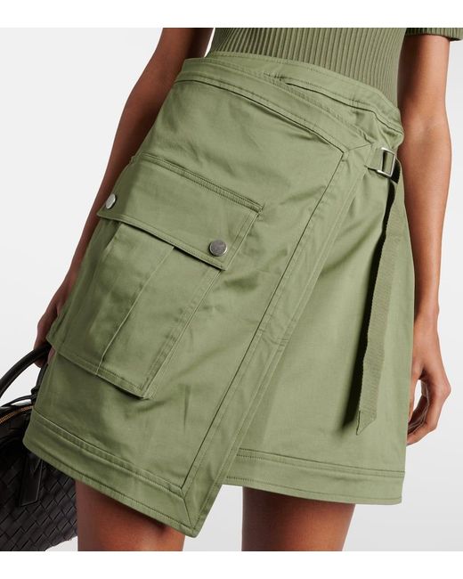Veronica Beard Green Asymmetric Cotton-blend Miniskirt