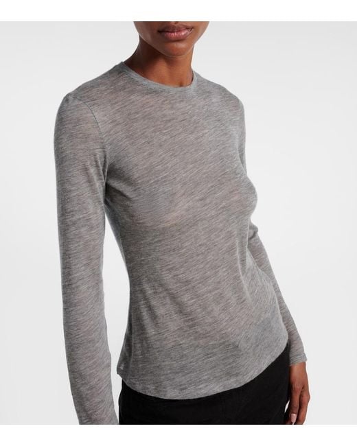 The Row Gray Iverness Knitted Cashmere Top