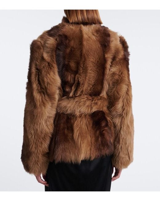 Nour Hammour Brown Elsa Shearling Jacket