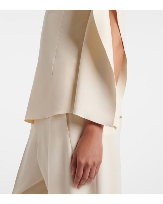 FFORME Natural Lavinia Draped One-Shoulder Top