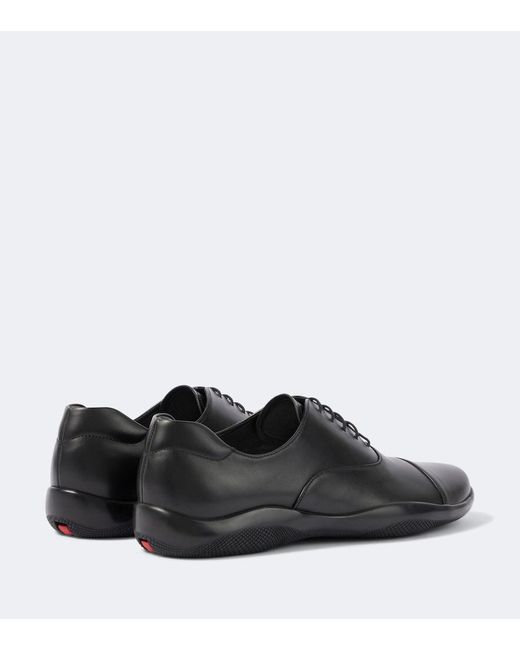 Prada Black Toblach Leather Sneakers for men