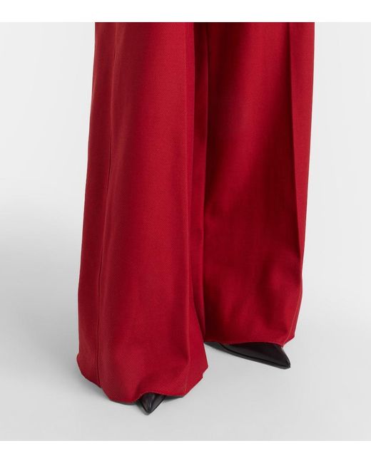 Max Mara Red Rito Cotton Wide-Leg Pants