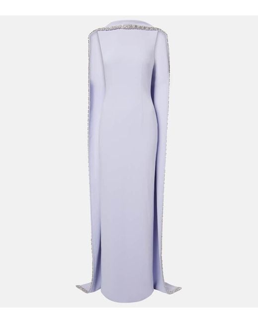 Roland Mouret Purple Robe Aus Crepe Mit Kristallen