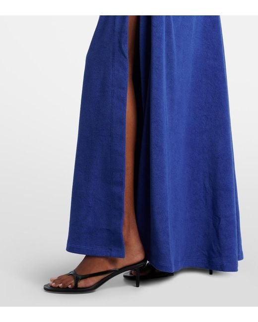 Christopher Esber Blue Cotton-Blend Terry Maxi Skirt