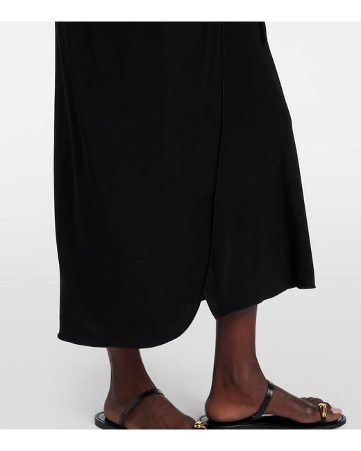 Max Mara Black Jersey Wrap Skirt