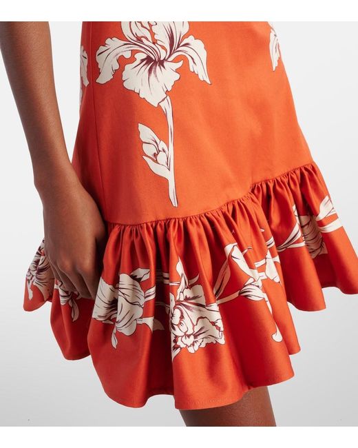 LaDoubleJ Red Gingerbread Cotton-Blend Minidress