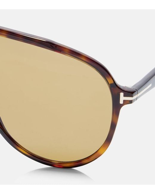 Tom Ford Brown Vladimir T Icon Aviator Sunglasses