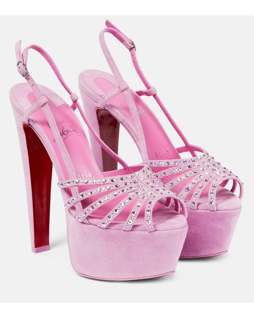 Christian Louboutin Vegastrassima Alta Platform Sandals in Pink | Lyst