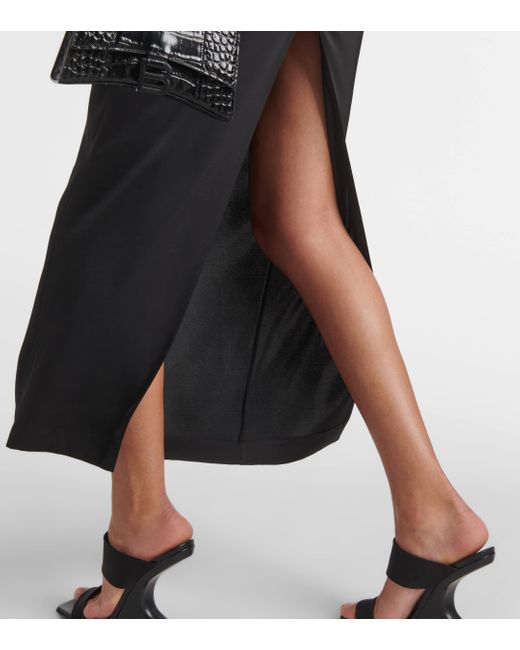 Dion Lee Black Pocket Column Mid-rise Satin Maxi Skirt