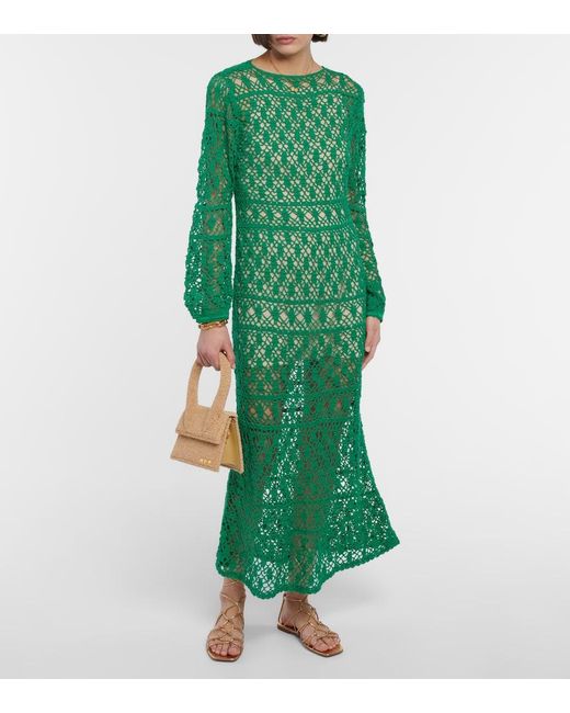 Robe Longue En Crochet De Coton Anna Kosturova en coloris Green