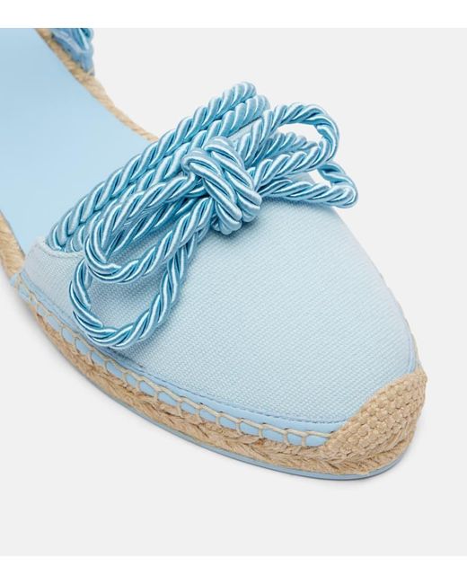 Mach & Mach Blue Bow-Detail Espadrille Sandals