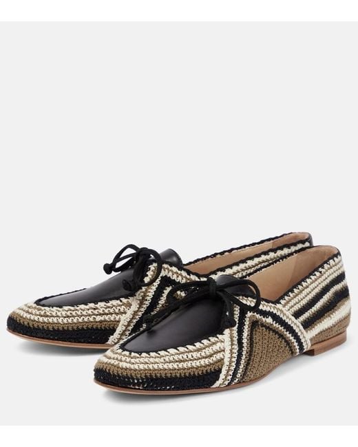 Gabriela Hearst Multicolor Hays Leather-Paneled Crocheted Loafers