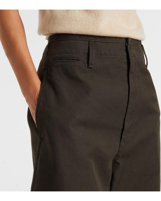 Lemaire Black Weite High-Rise-Hose Aus Twill