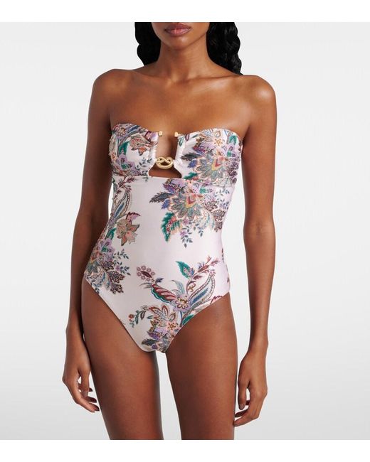 Zimmermann White 'Rihannon' One-Piece Swimsuit
