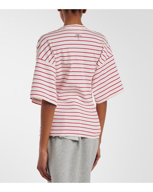 Plan C Pink Striped Cotton Jersey T-Shirt