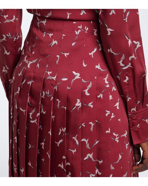 Altuzarra Purple Monti Printed Pleated Midi Skirt