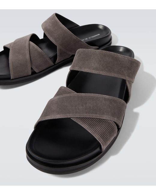 Manolo Blahnik Sandalen Seaton Aus Veloursleder in Brown für Herren