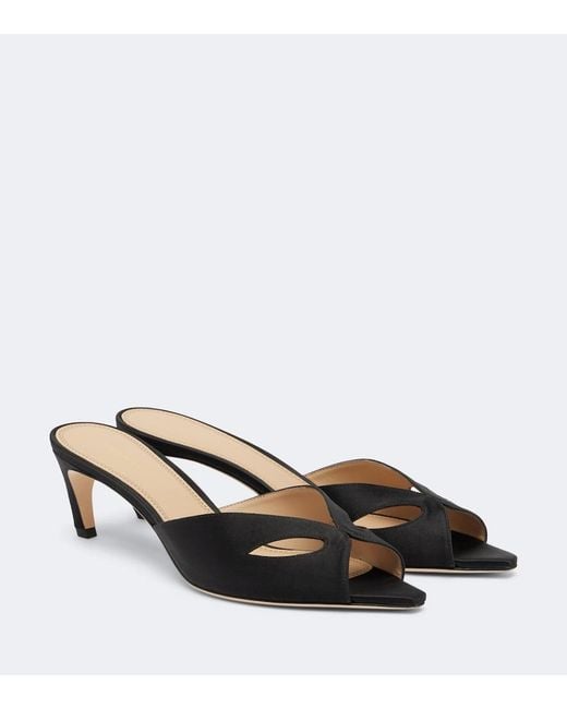 Victoria Beckham Black Harlow Mask Satin Mules