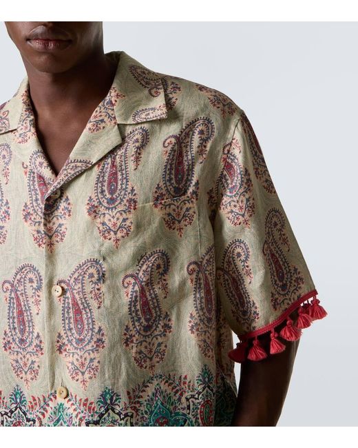 Valentino Hemd Aus Leinen in Multicolor für Herren