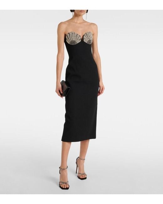 Rebecca Vallance Black Cordelia Embellished Midi Dress