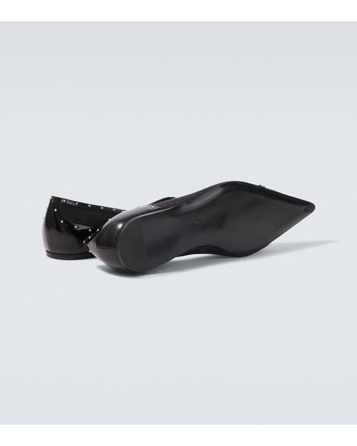 Gucci Black Horsebit Gg Canvas Studded Flats for men