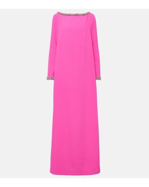 Safiyaa Pink Naimal Embellished Crepe Gown