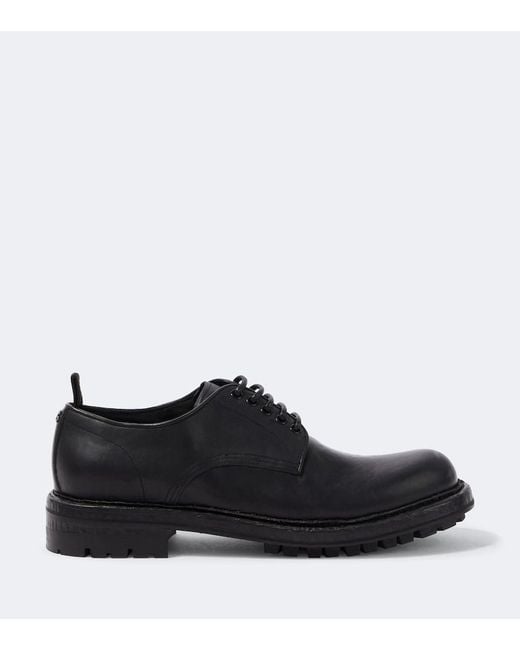 Dolce & Gabbana Black Leather Derby Shoes for men